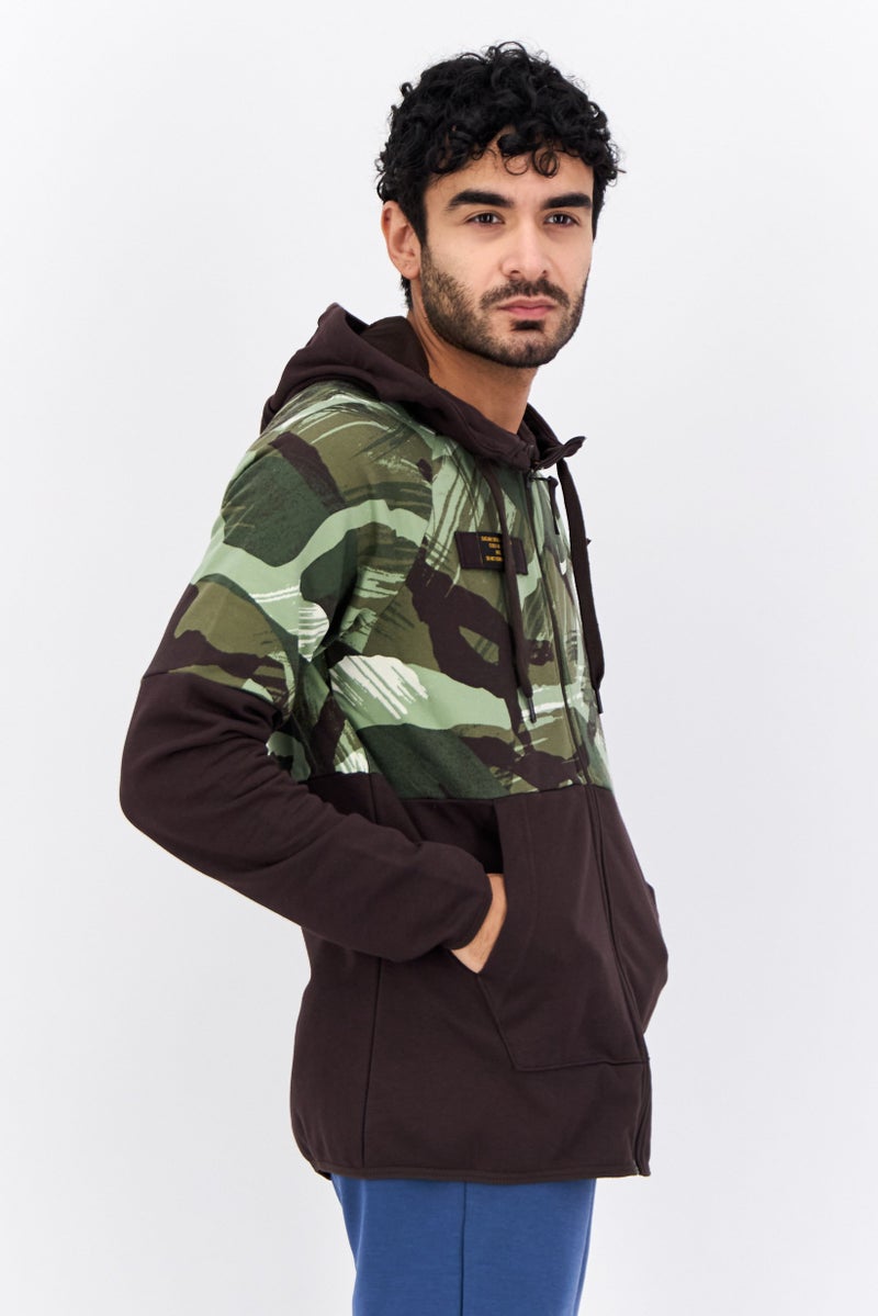 Nike ملابس رياضية للرجال بأكمام طويلة مناسبة، سويت شيرت خارجي، مزيج بني داكن - Image 2